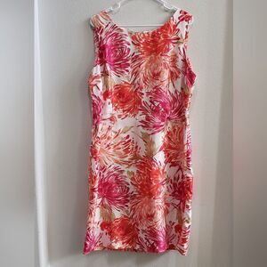 studio 1 orange floral sleeveless dress size 18